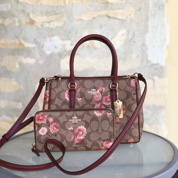 Coach Handbags - NWT Coach Floral Mini surrey Satchel&wallet
